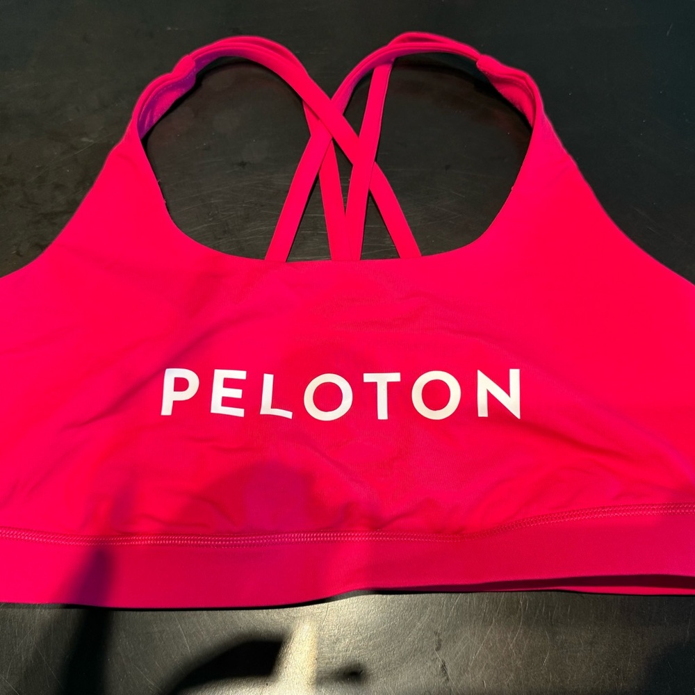 Peloton Hot Pink Strappy Sports Bra